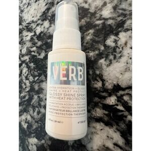 Verb Glossy Shine Spray with Heat Protection Extra Hydration Travel Size 1oz